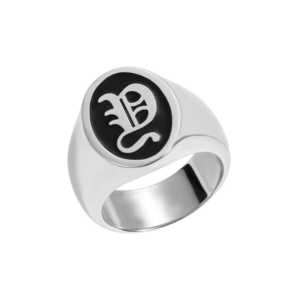 Personalized Oval Initial Signet Ring Unisex