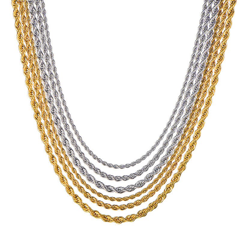 Rope chain woven necklace