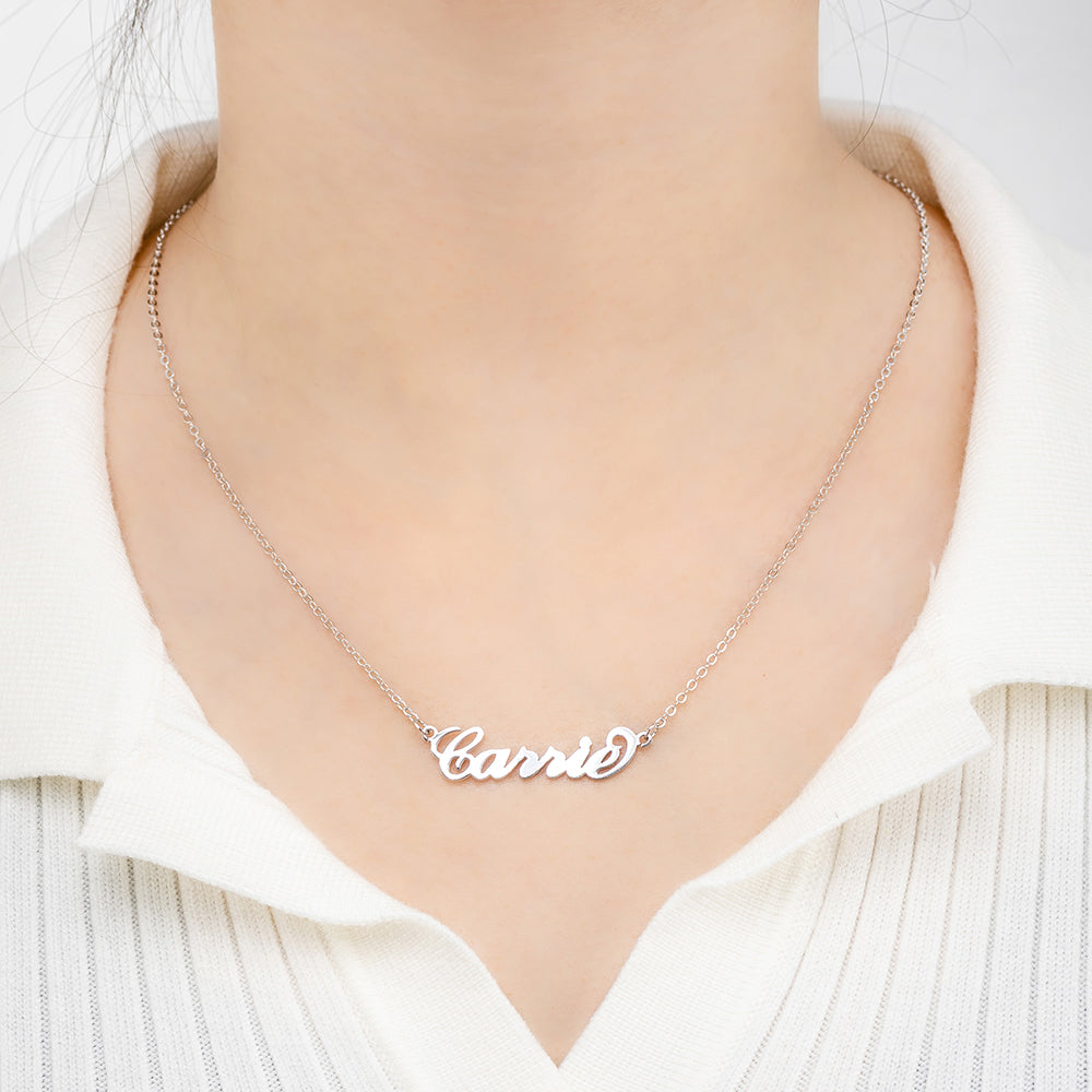 Personalized Carrie Name Necklace Sterling Silver