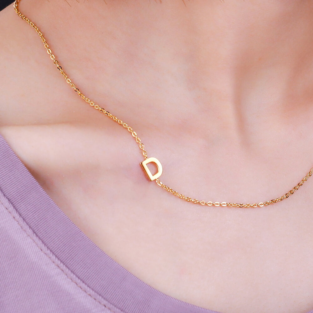 Personalized Sideways Initial Necklace