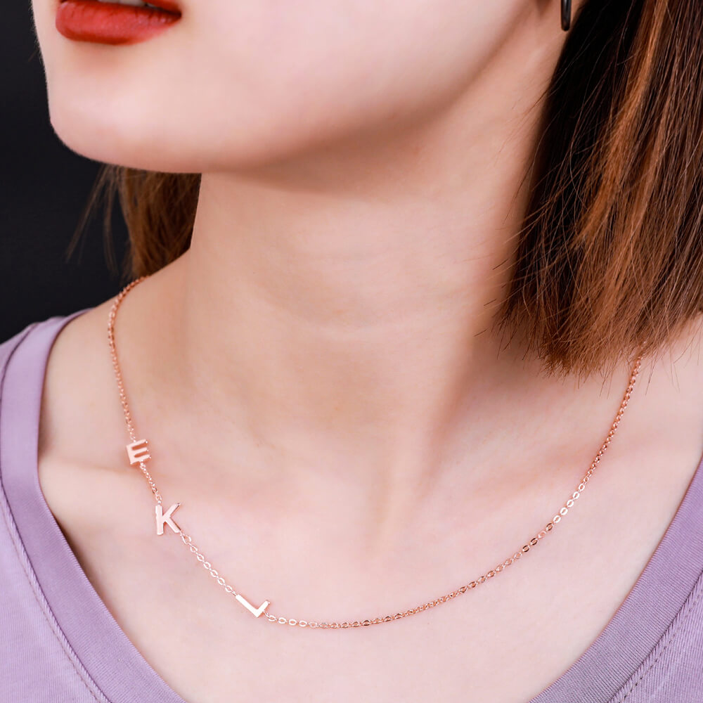 Personalized Sideways Initial Necklace