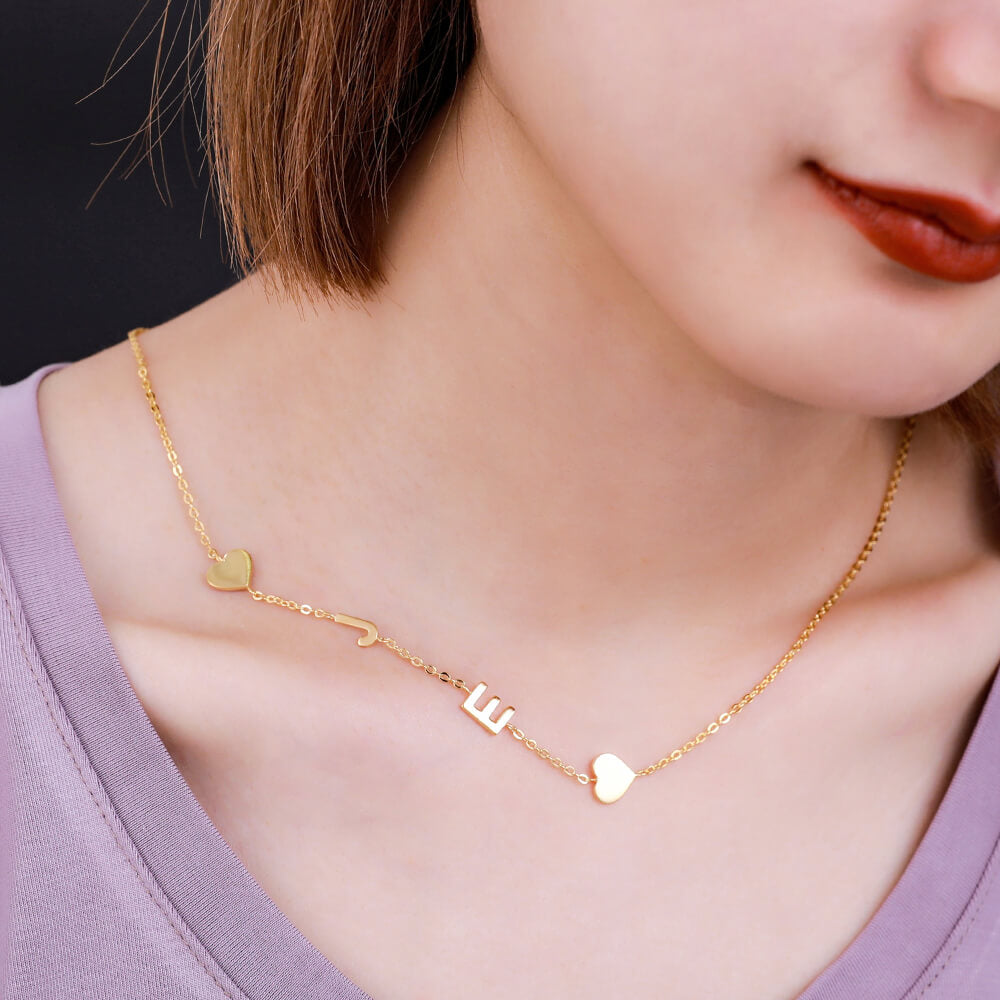 Personalized Sideways Initial Necklace