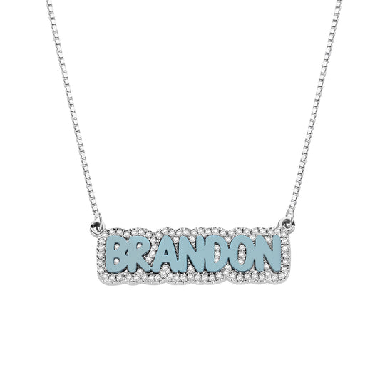 Custom Iced Out Colorful Name Necklace