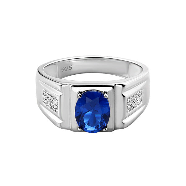 Classic Oval Ring with Birthstone Gift for Men