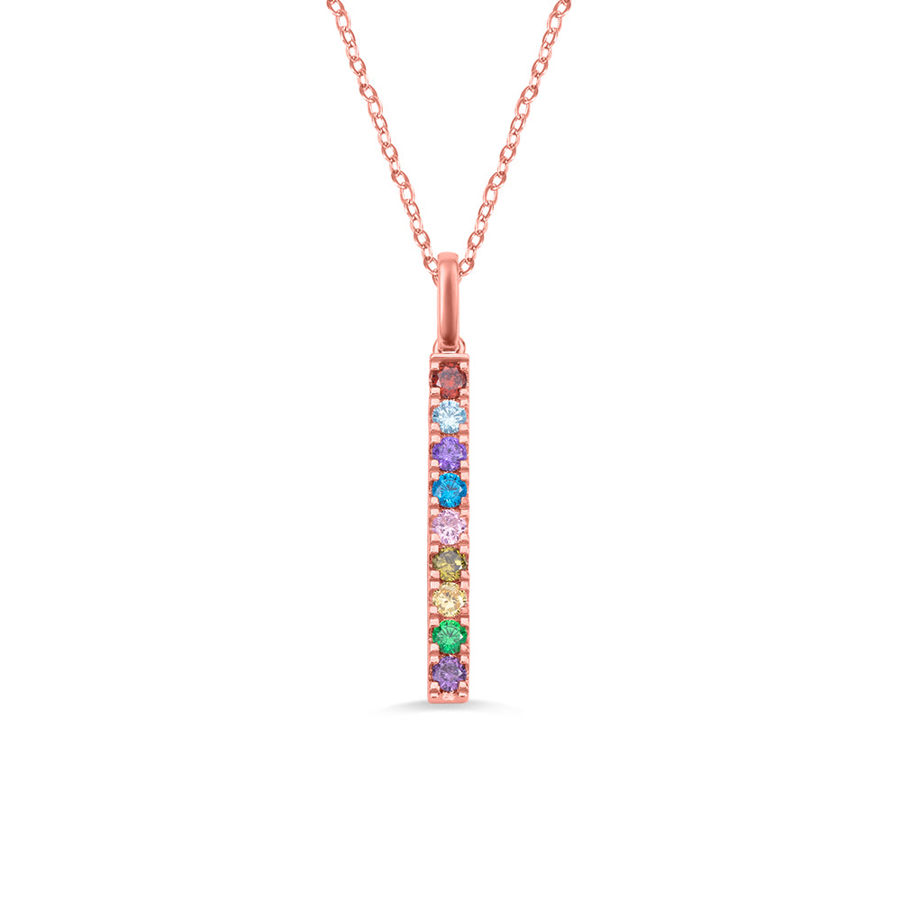 Customized Birthstones Bar Necklace