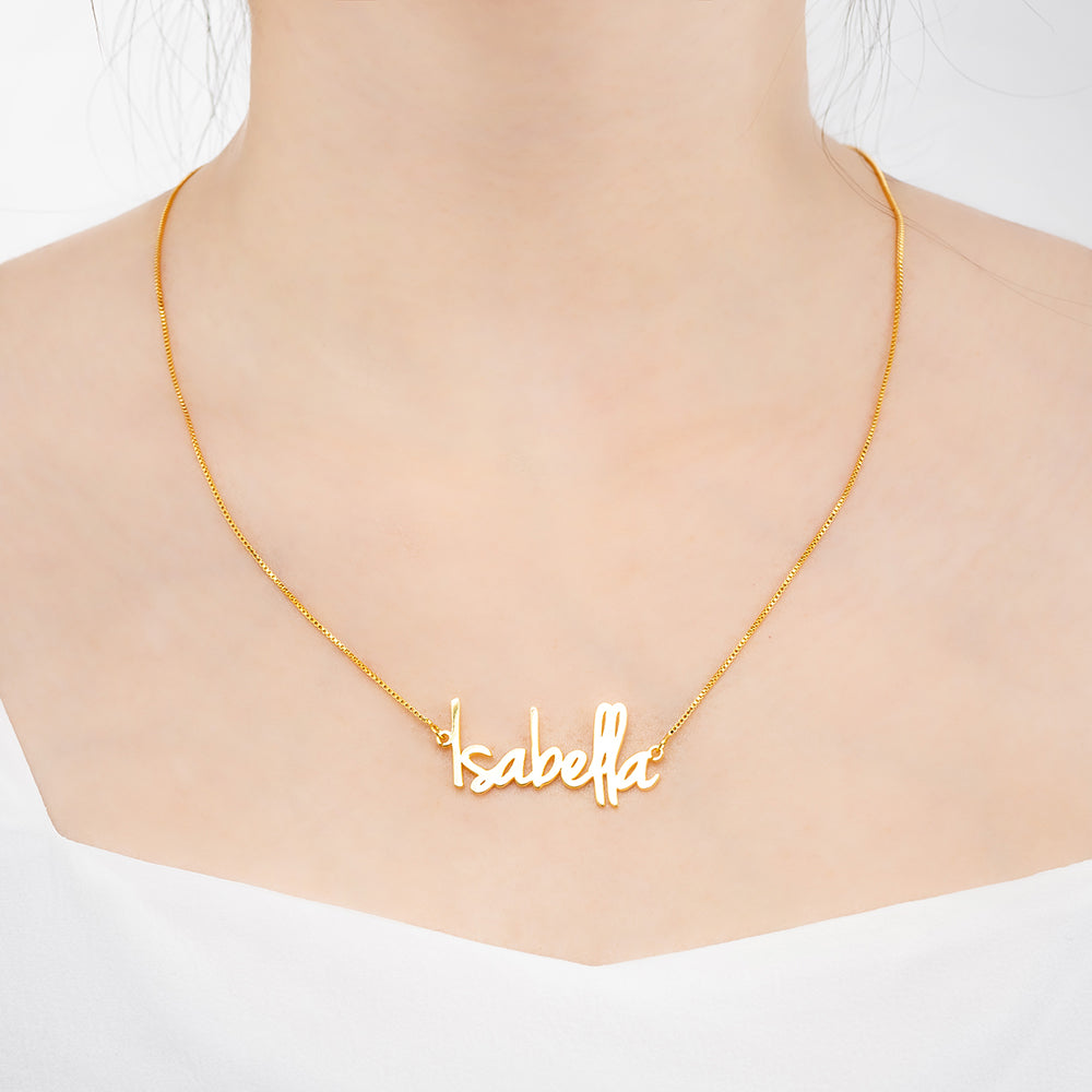 Small Name Necklace For Her Sterling Silver