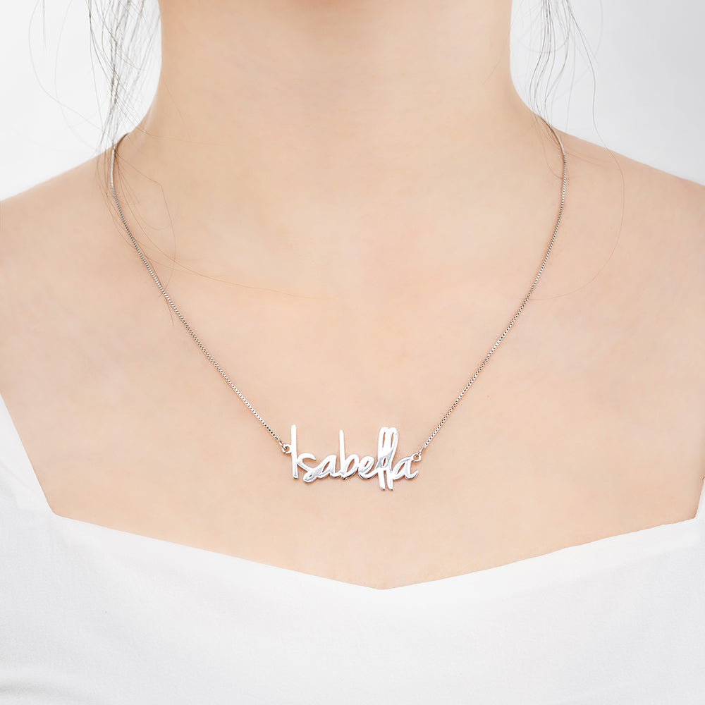 Small Name Necklace For Her Sterling Silver