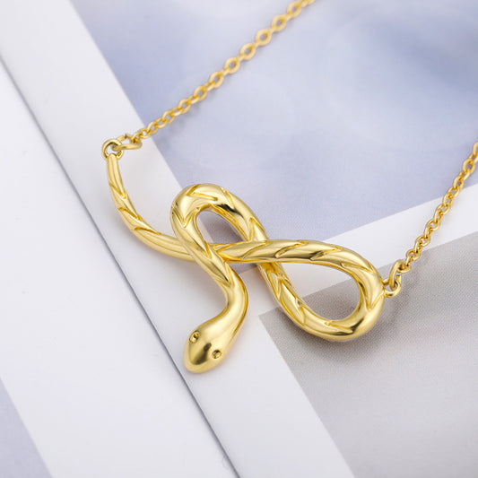 Stainless Steel Snake/Serpent Necklace Zodiac Animal Snake Pendant