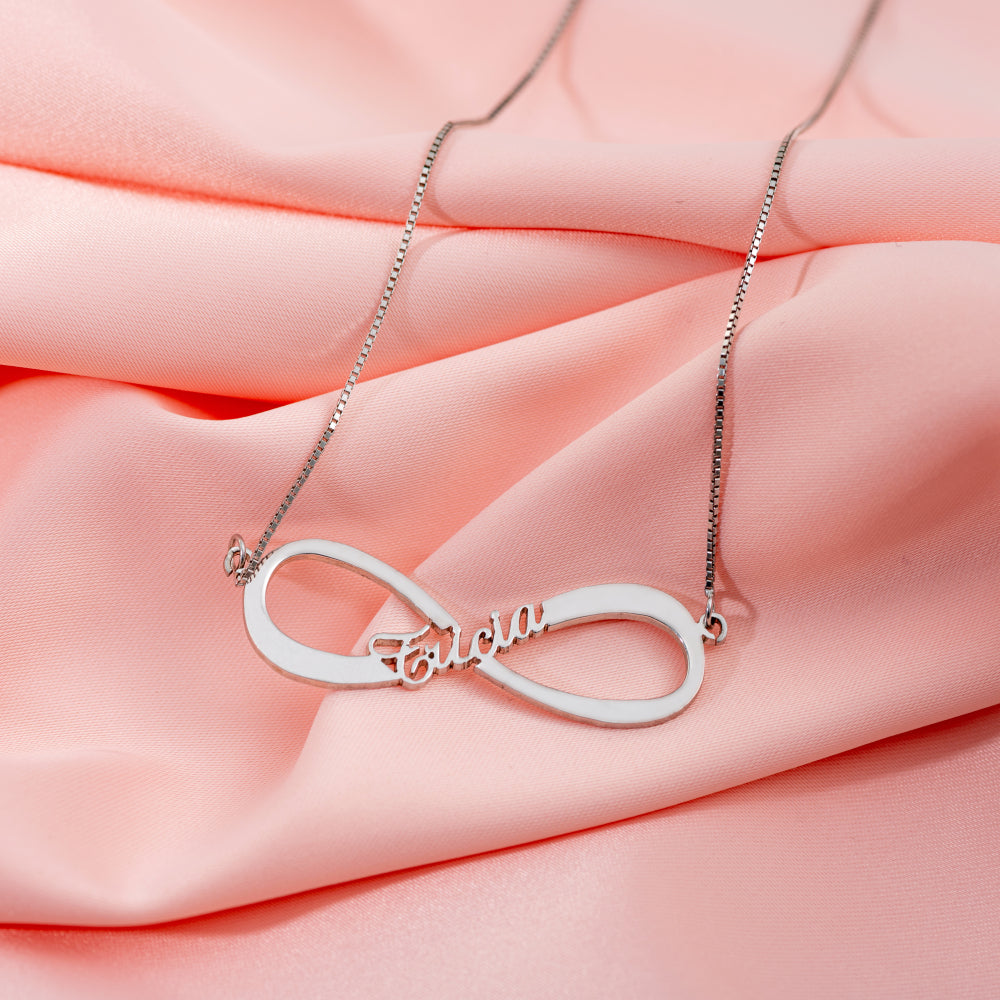 Personalized Infinity Name Necklace Sterling Silver