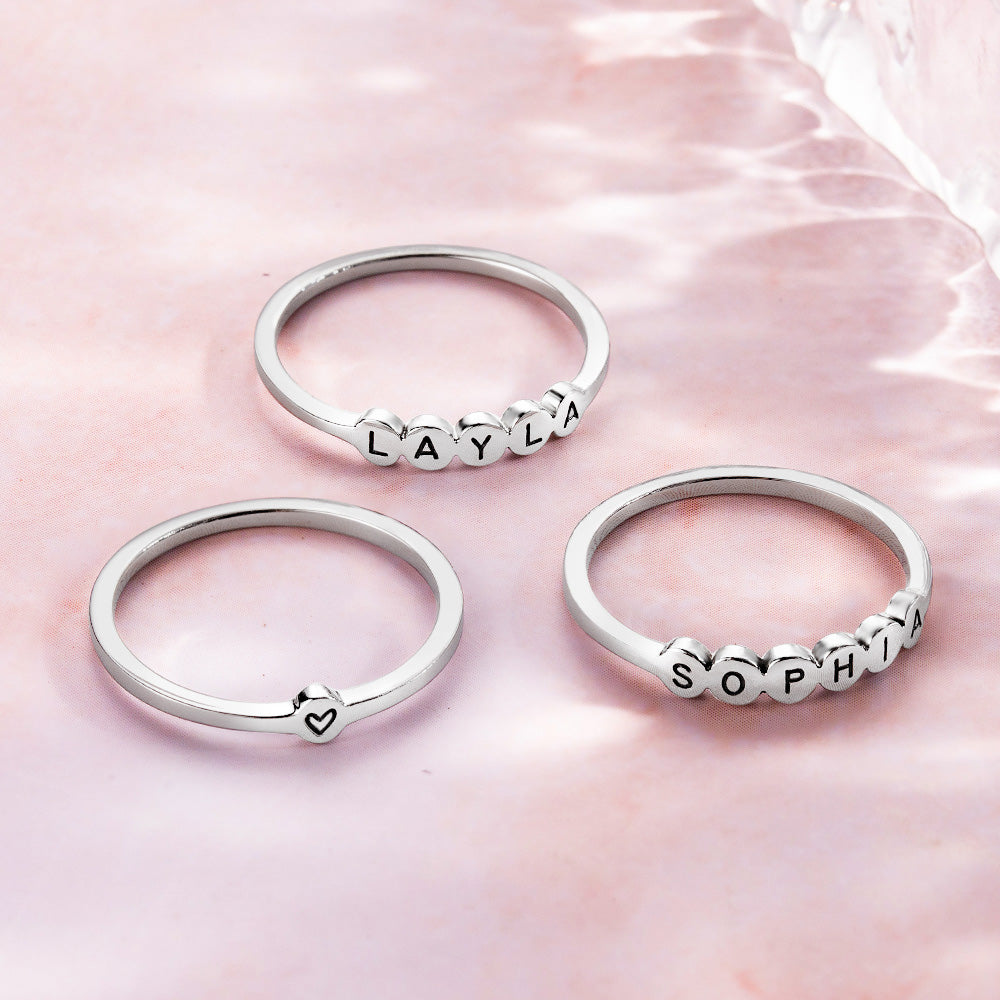 Custom Names/Initial Stacking Rings