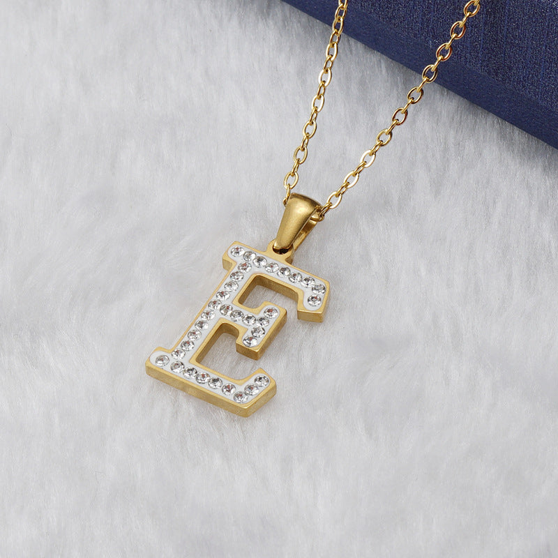 Iced Out Diamond Letter Necklace