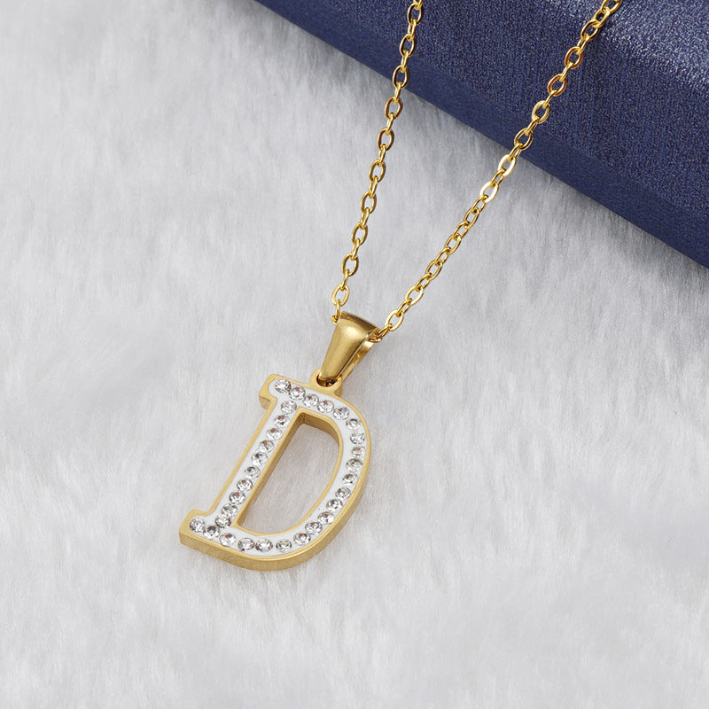 Iced Out Diamond Letter Necklace