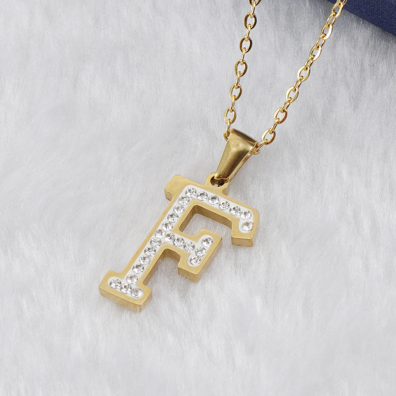 Iced Out Diamond Letter Necklace