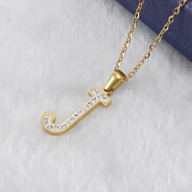 Iced Out Diamond Letter Necklace