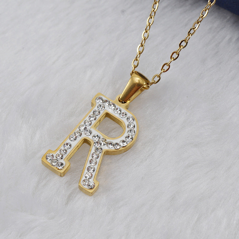 Iced Out Diamond Letter Necklace