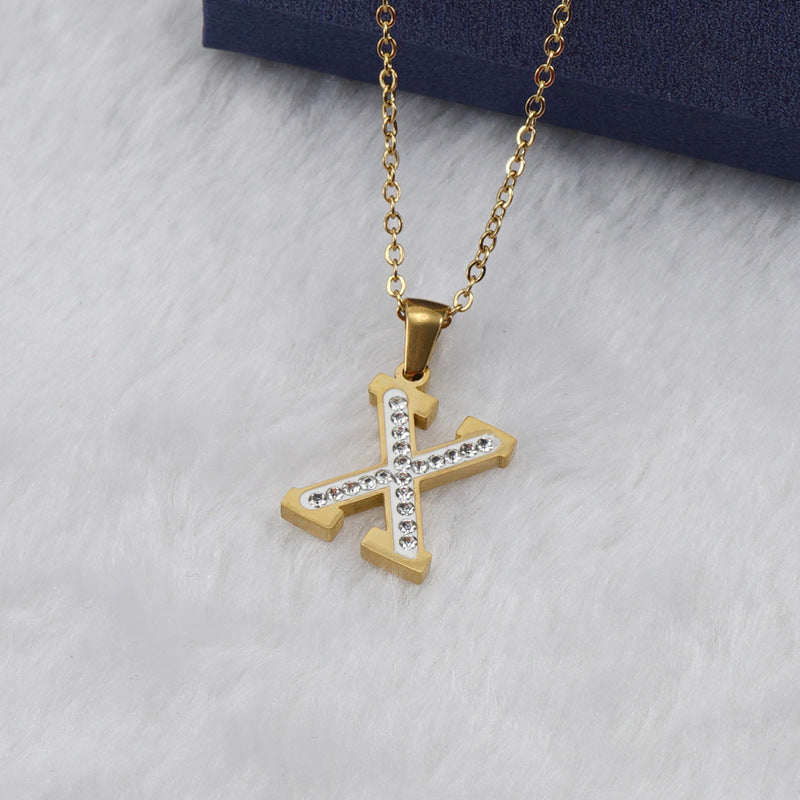 Iced Out Diamond Letter Necklace