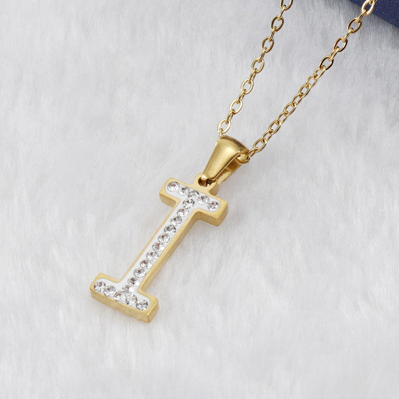 Iced Out Diamond Letter Necklace