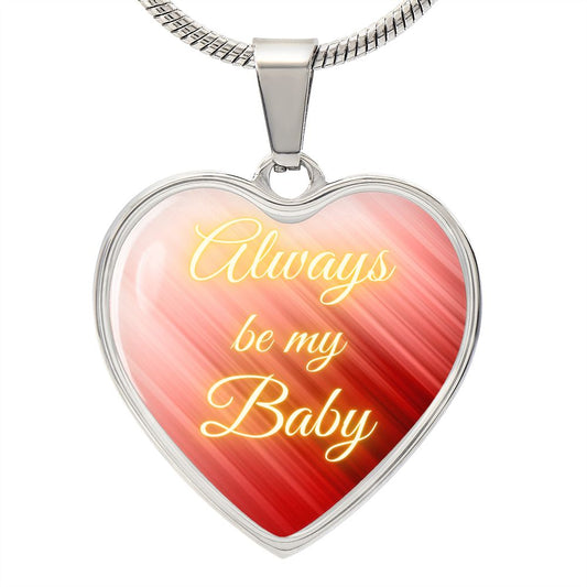 Always be my Baby - lines (Heart Pendant Engraving Snake Chain necklace)