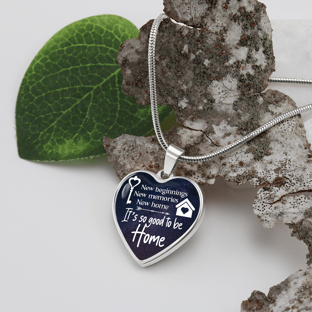 New beginnings. (Heart Pendant Engraving Snake Chain necklace)