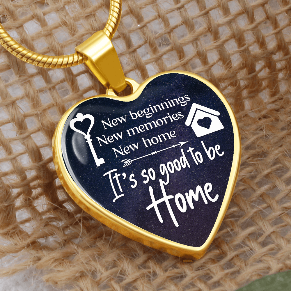 New beginnings. (Heart Pendant Engraving Snake Chain necklace)