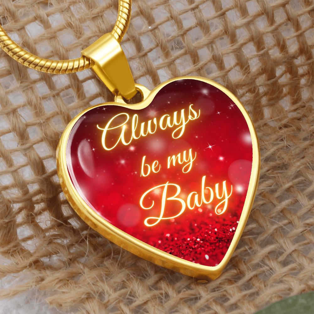 Always be my Baby  - Christmas (Heart Pendant Engraving Snake Chain necklace)