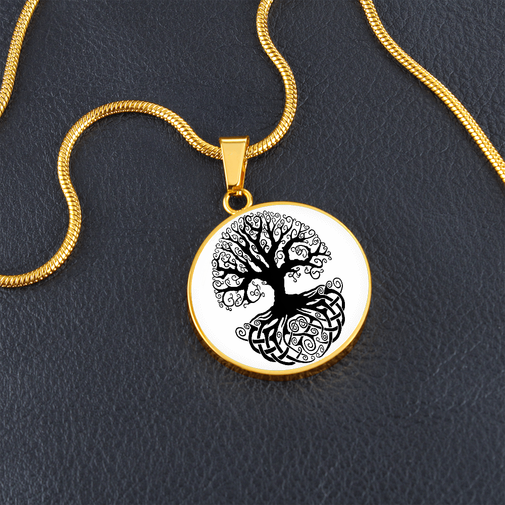 Celtic Tree of (Circle Pendant necklace)