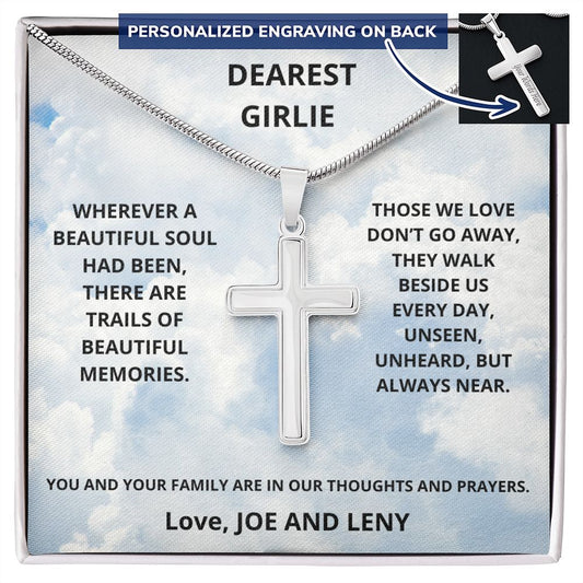 Girlie - In Loving Memory (Personalized Cross necklace)