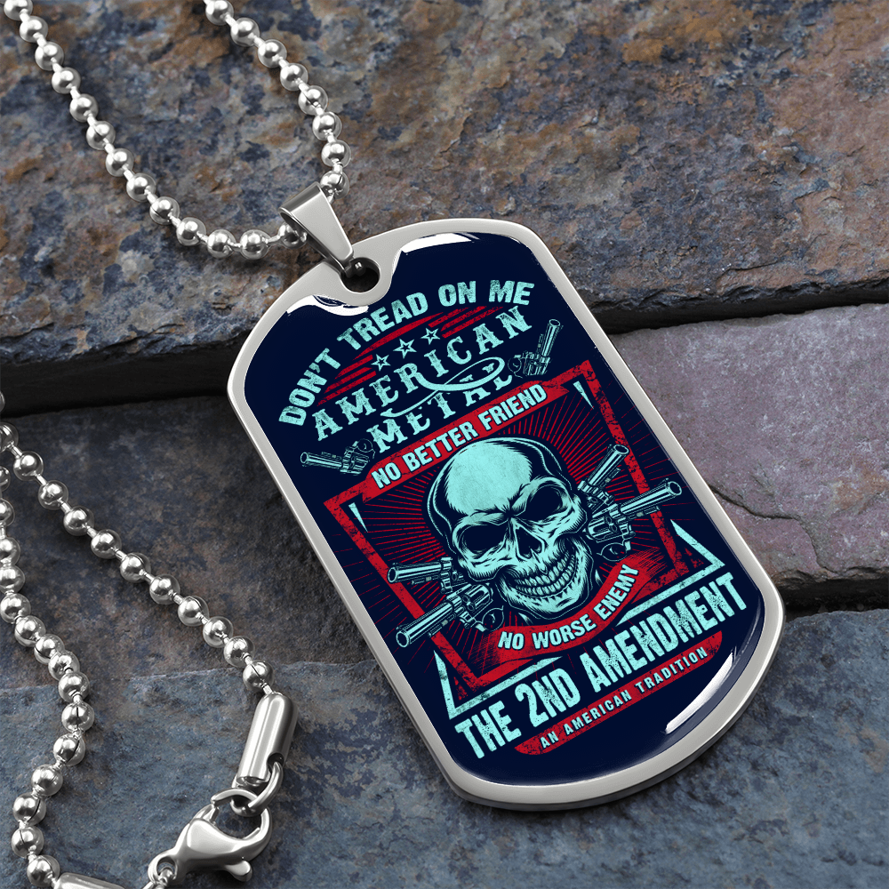 Don't Tread On Me (Graphic Dog Tag Ball chain necklace)