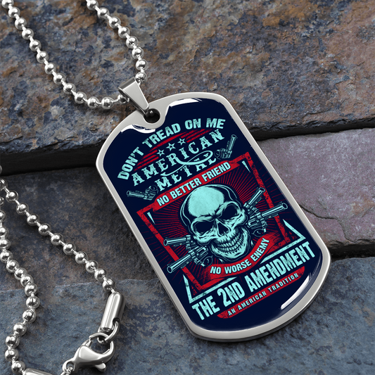 Don't Tread On Me (Graphic Dog Tag Ball chain necklace)