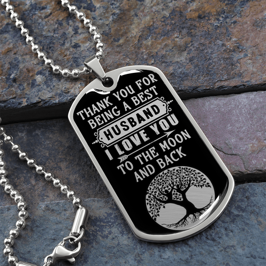 Best Husband (Graphic Dog Tag Ball chain necklace)