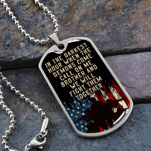 In the darkest hour (Graphic Dog Tag Ball chain necklace)