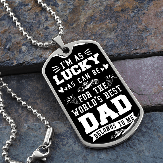World's Bes DAD (Graphic Dog Tag Ball chain necklace)