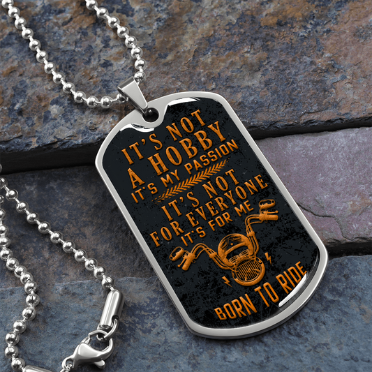 Born To Ride (Graphic Dog Tag Ball chain necklace)