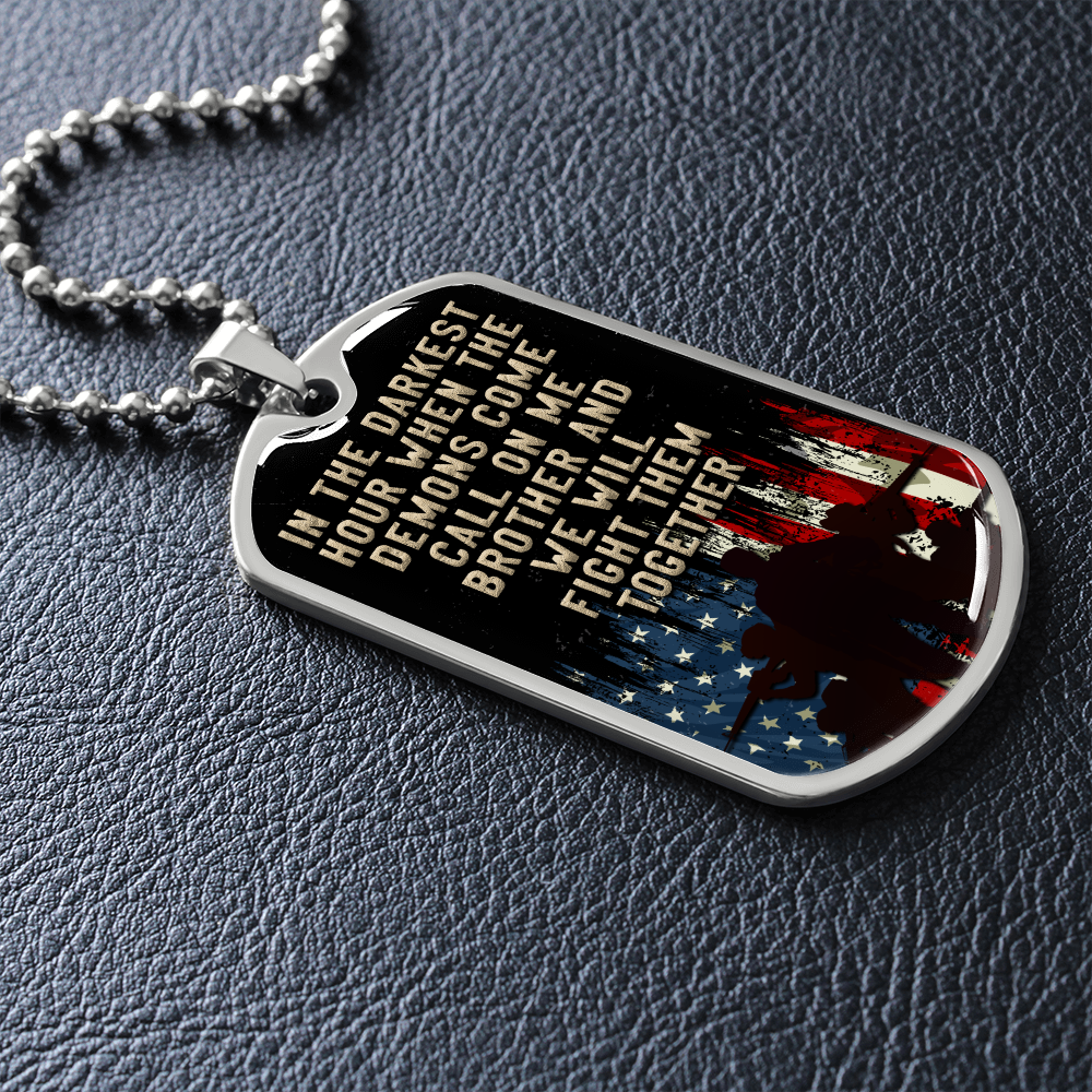 In the darkest hour (Graphic Dog Tag Ball chain necklace)