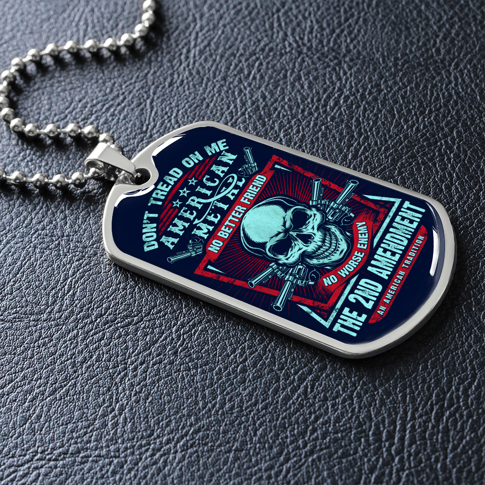 Don't Tread On Me (Graphic Dog Tag Ball chain necklace)