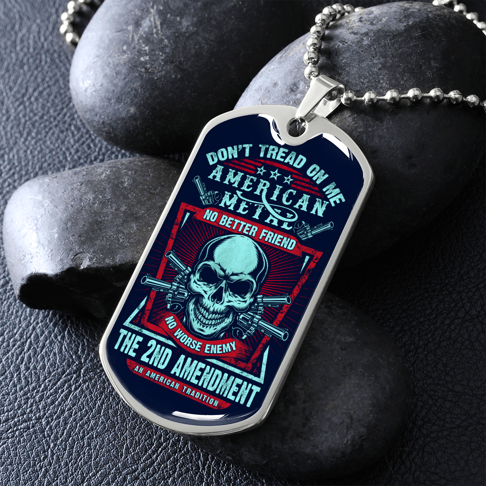 Don't Tread On Me (Graphic Dog Tag Ball chain necklace)