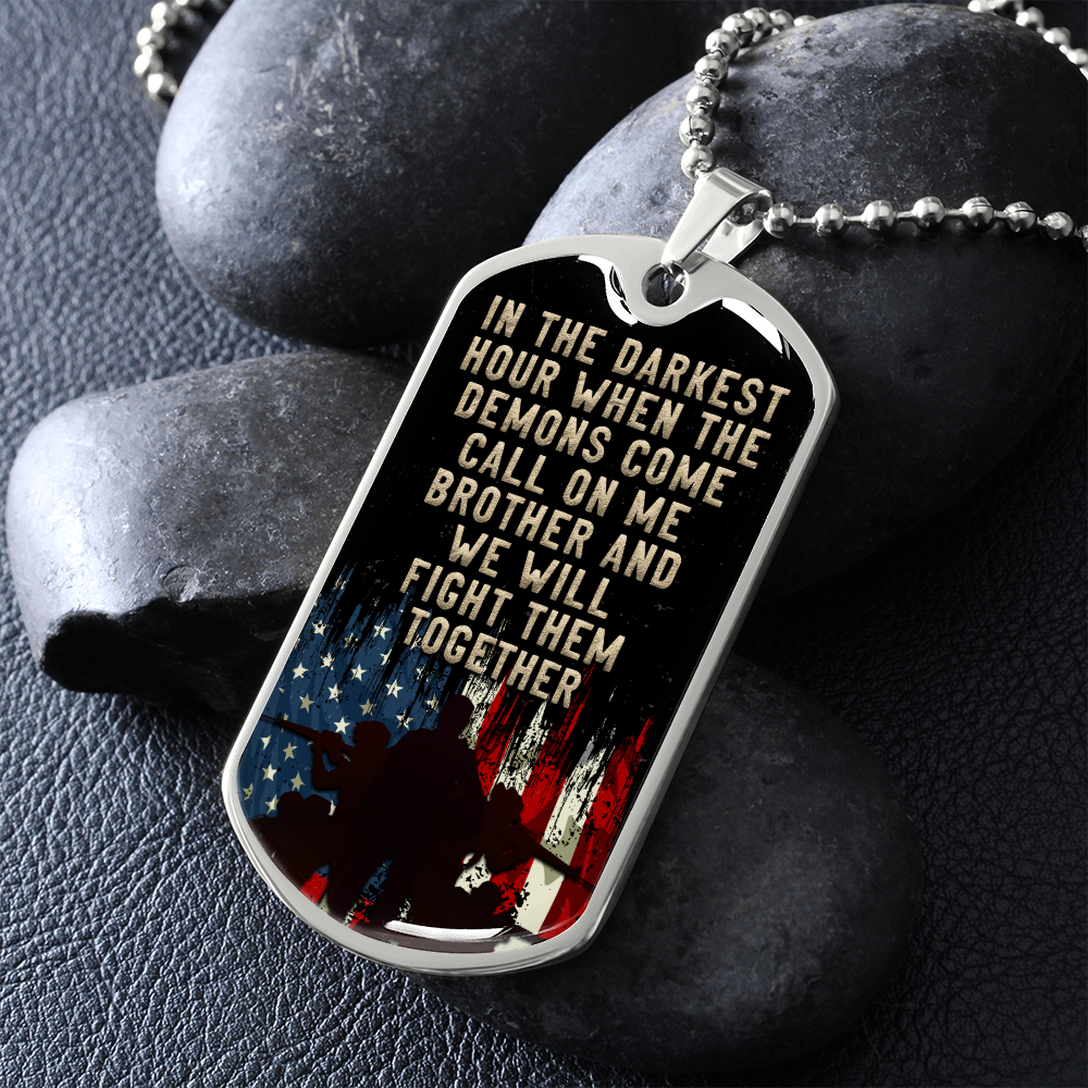 In the darkest hour (Graphic Dog Tag Ball chain necklace)
