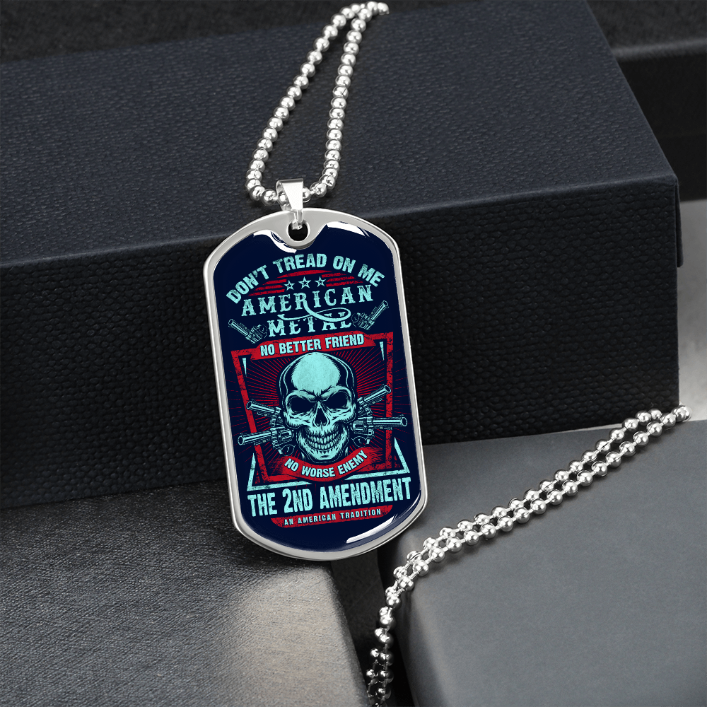 Don't Tread On Me (Graphic Dog Tag Ball chain necklace)