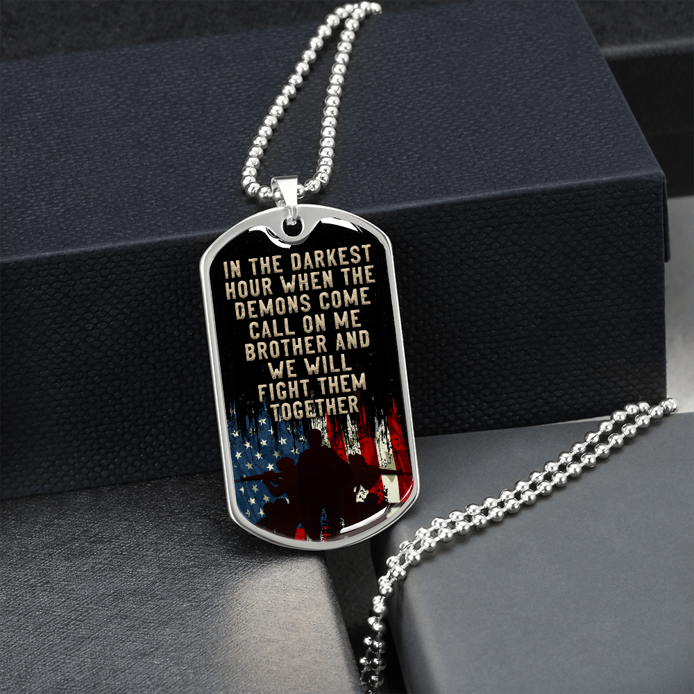 In the darkest hour (Graphic Dog Tag Ball chain necklace)