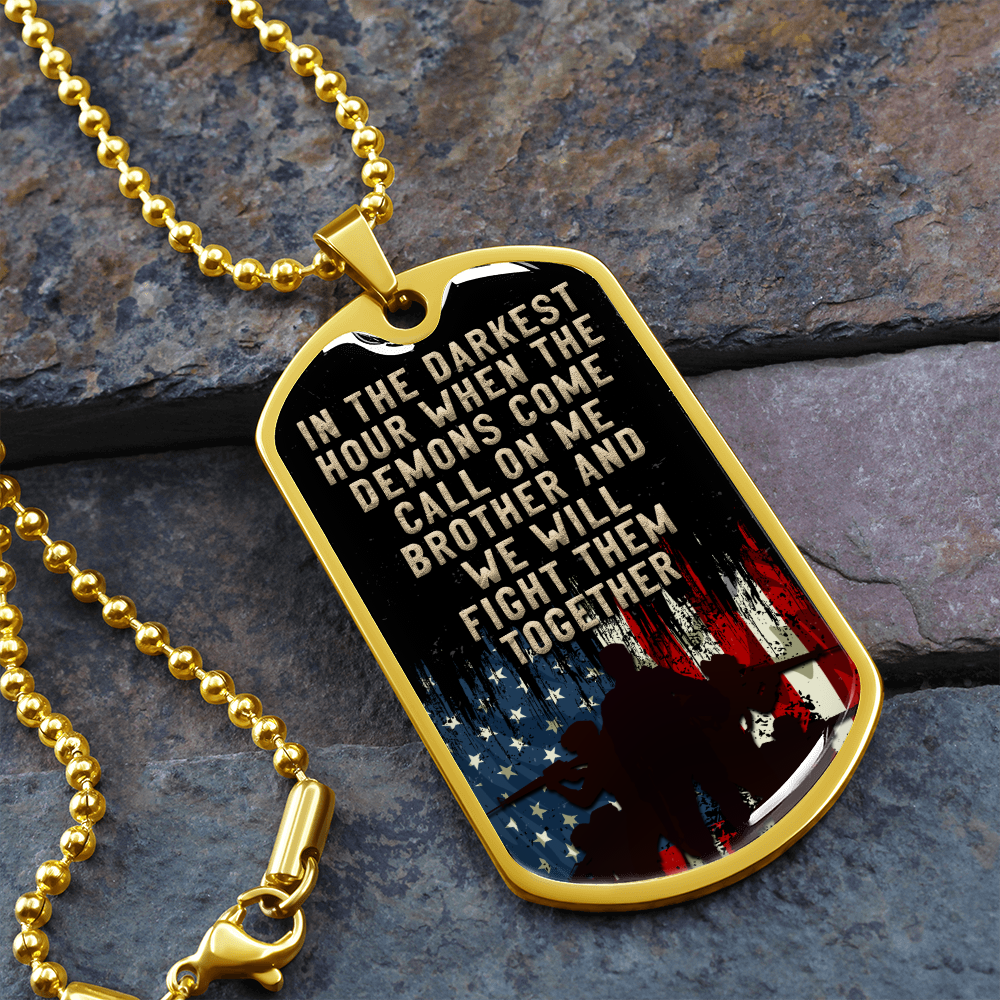 In the darkest hour (Graphic Dog Tag Ball chain necklace)