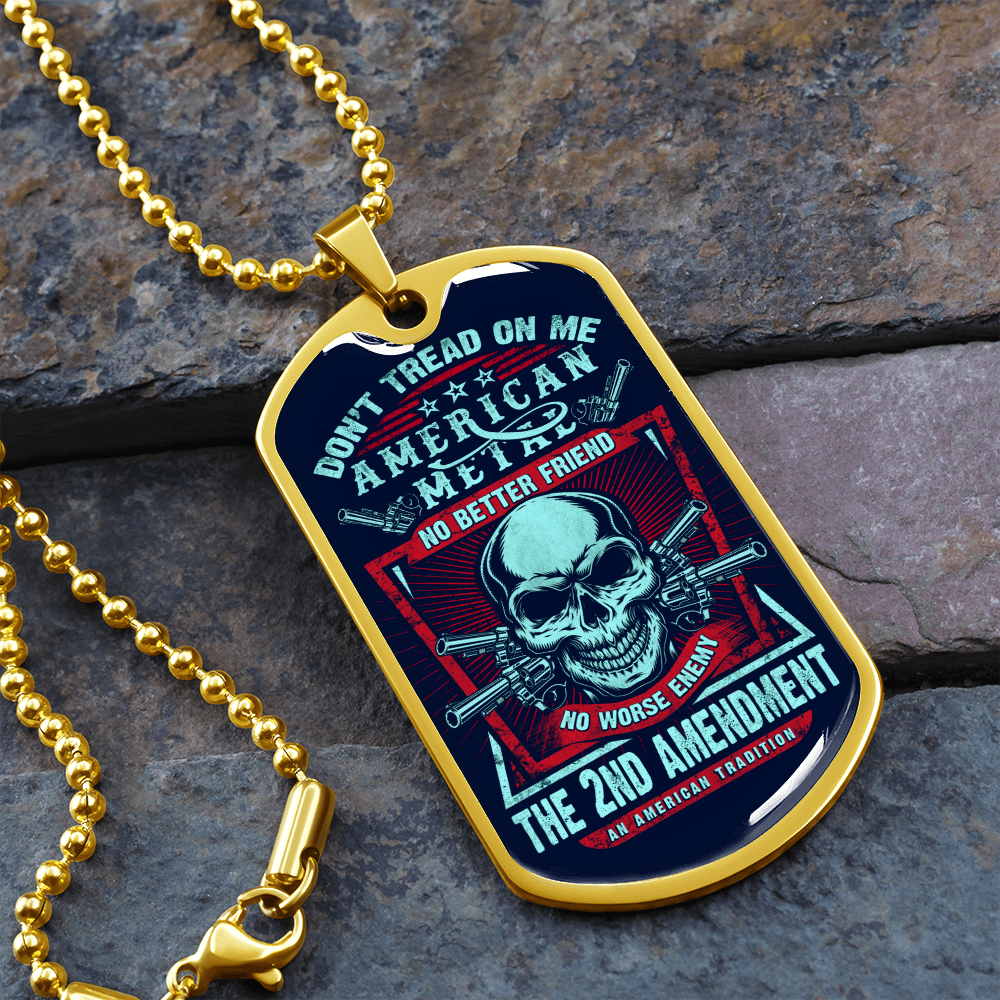 Don't Tread On Me (Graphic Dog Tag Ball chain necklace)