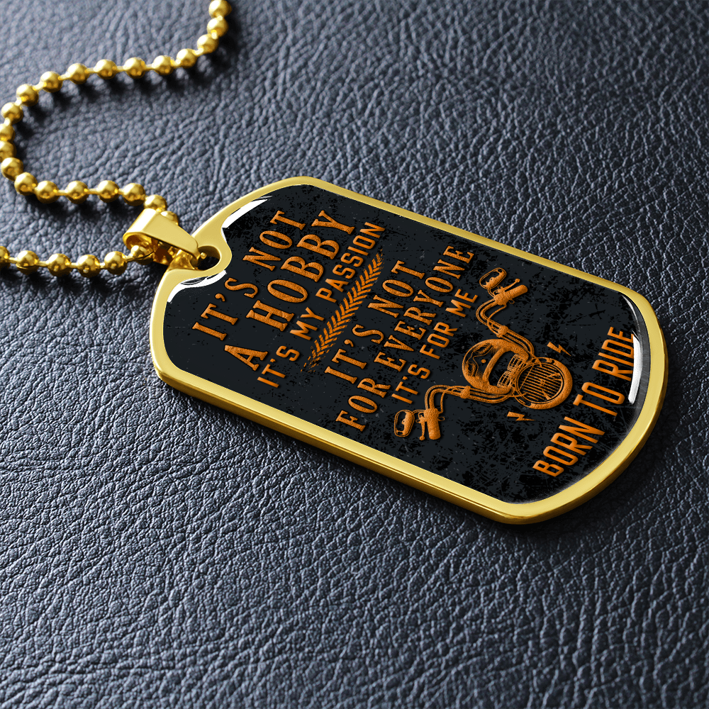 Born To Ride (Graphic Dog Tag Ball chain necklace)