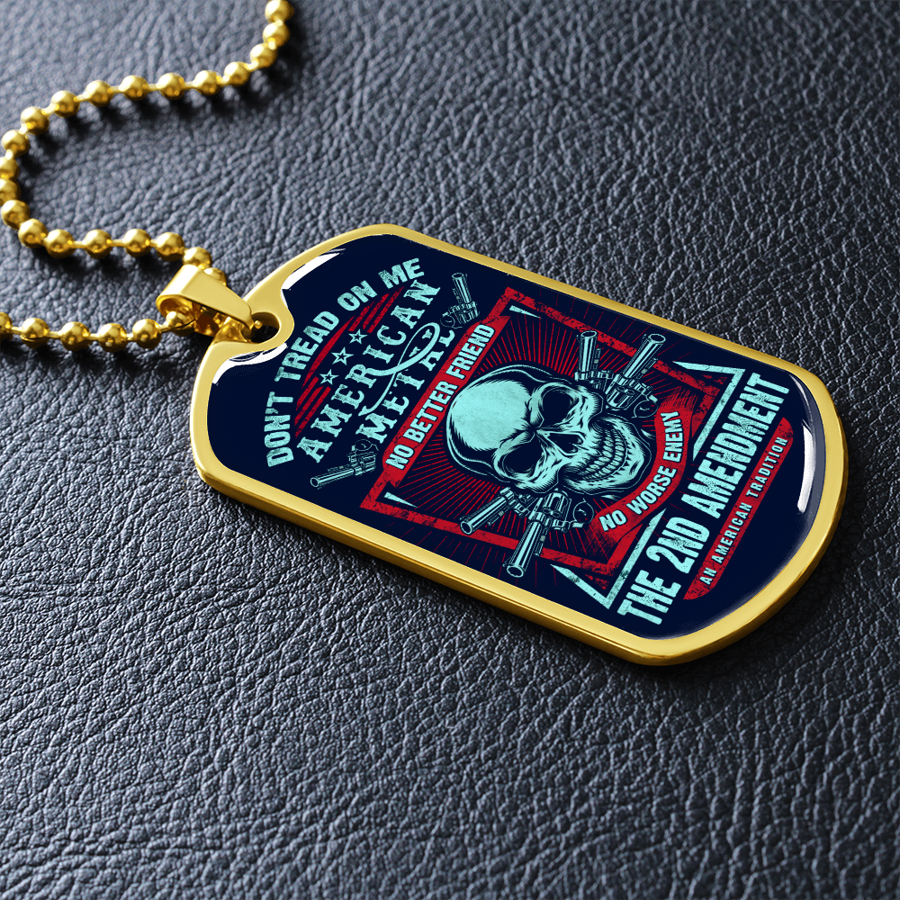 Don't Tread On Me (Graphic Dog Tag Ball chain necklace)