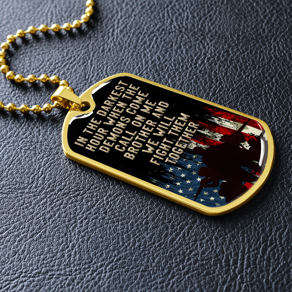 In the darkest hour (Graphic Dog Tag Ball chain necklace)
