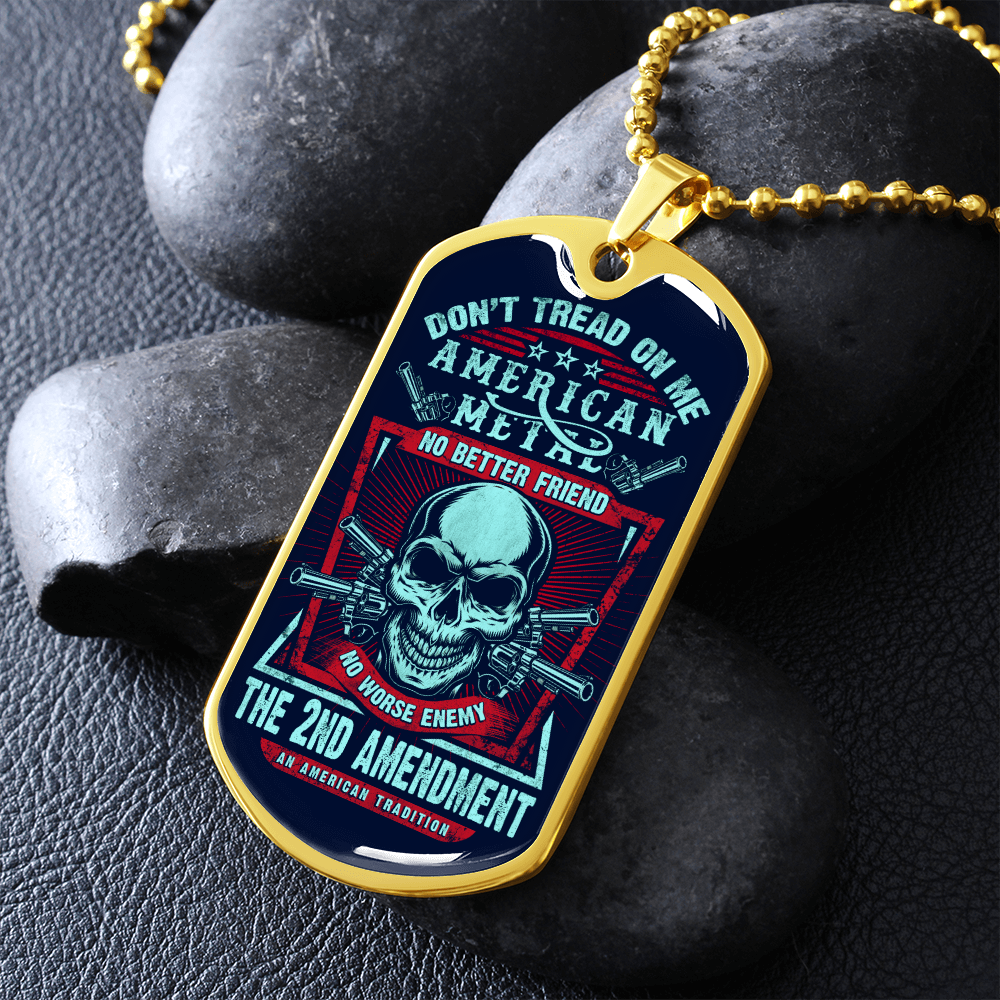 Don't Tread On Me (Graphic Dog Tag Ball chain necklace)