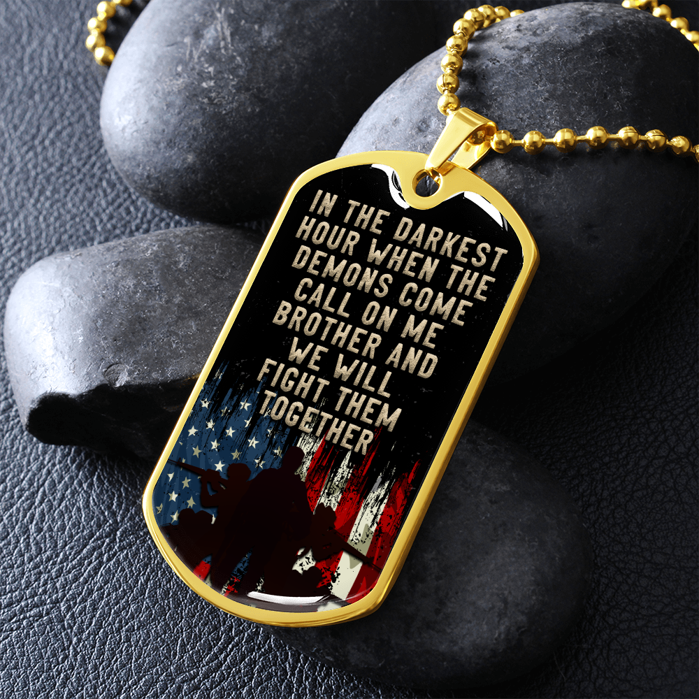 In the darkest hour (Graphic Dog Tag Ball chain necklace)
