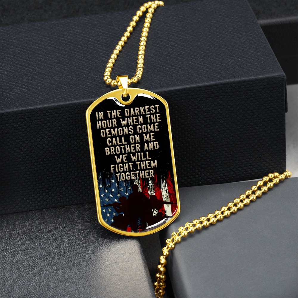 In the darkest hour (Graphic Dog Tag Ball chain necklace)