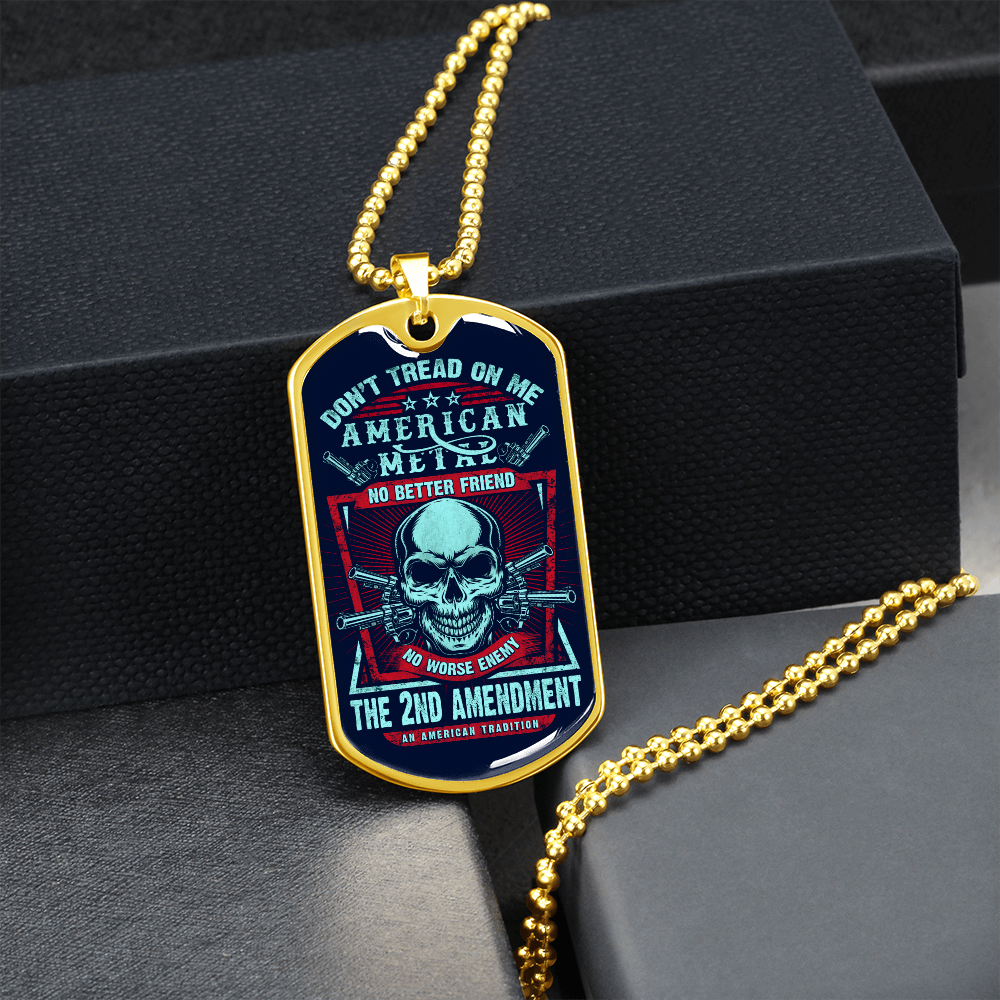 Don't Tread On Me (Graphic Dog Tag Ball chain necklace)