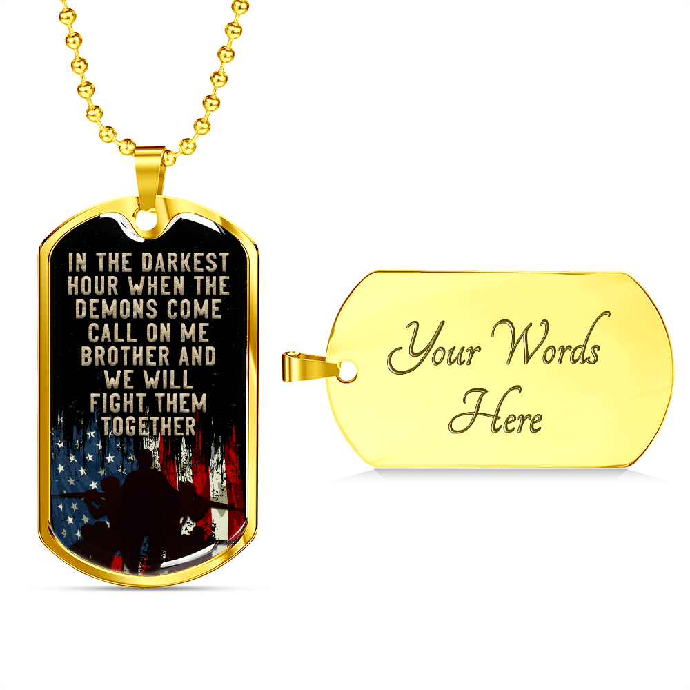 In the darkest hour (Graphic Dog Tag Ball chain necklace)