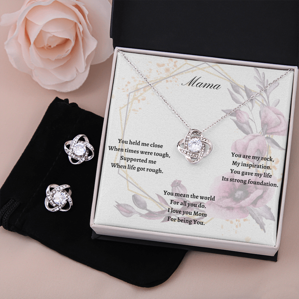 Mama. My Inspiration. (Love Knot Earring & Necklace Set)